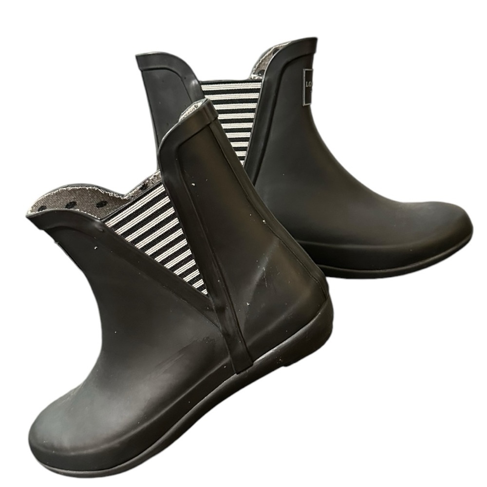 Women’s London Fog Piccadilly Black Rain Boots Size 8M.